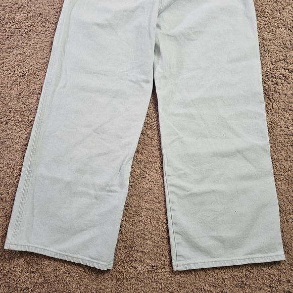 Zara Jeans Womens Size 4 Light Wash Blue High Rise Wide Leg Denim Button Fly - Picture 7 of 11